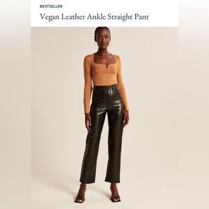 Abercrombie & Fitch Vegan Leather Ankle Straight Pant